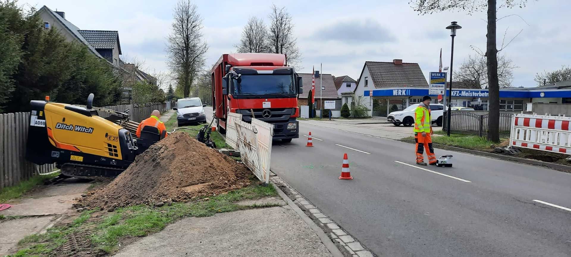 Bohrung an einer Straße